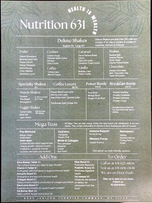 Menu photo 4 Nutrition631 Commack, NY Menu photo 4 Nutrition631 Commack, NY