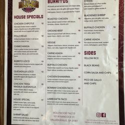 Bollywood Tacos - Menu