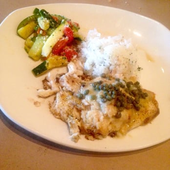 Bonefish Grill - Tilapia Imperial - tilapia stuffed with shrimps, scallops, and crab meat with a side of zucchini & red peppers and jasmine rice - Seafood Near Me - Orlando, Florida
