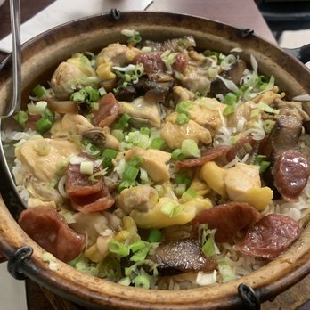 Clay Pot Cafe - 13. Chicken and Chinese Sausage Clay Pot Rice - Cantonese Near Me - Boston, Massachusetts