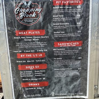 The Chopping Block - Menu at food truck - Meat Shops Near Me - Victoria, Texas