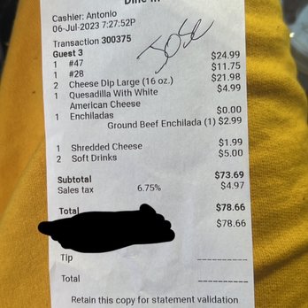 Que Pasa Carrollton - Receipt, got 2 dinners and 2 cheese and 2 other cheap things and my drinks . $80 later smfh - Mexican Near Me - Carrollton, Ohio Que Pasa Carrollton - Receipt, got 2 dinners and 2 cheese and 2 other cheap things and my drinks . $80 later smfh - Mexican Near Me - Carrollton, Ohio