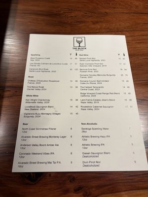 Menu photo 1 The Block Wine Bar Pacific Grove, CA Menu photo 1 The Block Wine Bar Pacific Grove, CA