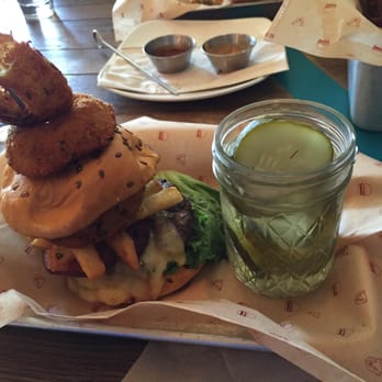 Bareburger - Short North - Supreme with a side of dill pickles. - Burgers Near Me - Columbus, Ohio Bareburger - Short North - Supreme with a side of dill pickles. - Burgers Near Me - Columbus, Ohio