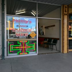Phillip's Barber Shop - With the Trace Bienniel art on the door