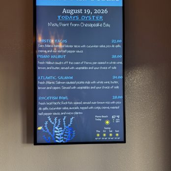 Ada’s Fish House - Wall specials - Seafood Near Me - Pismo Beach, California
