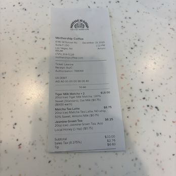 Mothership Coffee Roasters - My receipt - Coffee Roasteries Near Me - Las Vegas, Nevada Mothership Coffee Roasters - My receipt - Coffee Roasteries Near Me - Las Vegas, Nevada