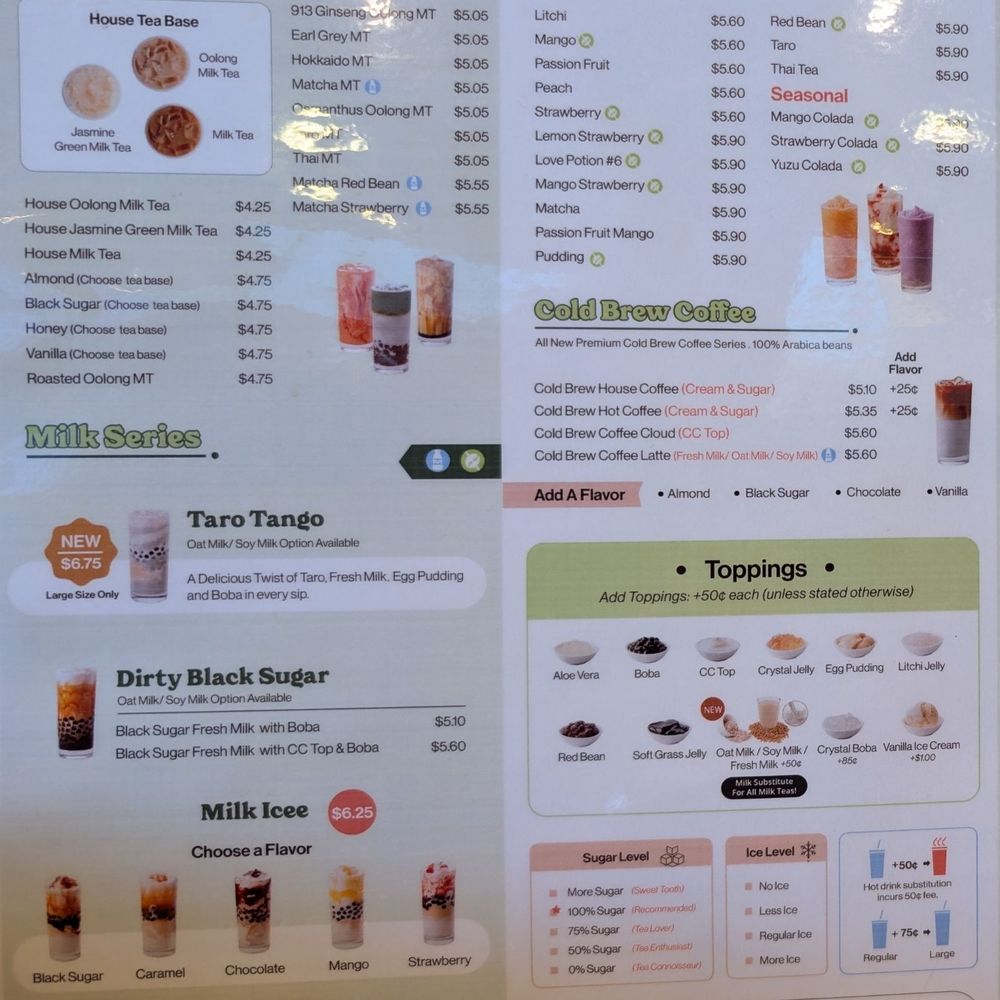Green Shaker by Ten Ren - Drink menu Sept 2024 - Bubble Tea Near Me - Walnut, California