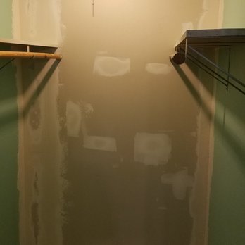 Kelley Quality Handyworks - One of the walls in this closet needed a full replacement. This drywall is now prepped and ready for primer/paint. - Handyman Near Me Kelley Quality Handyworks - One of the walls in this closet needed a full replacement. This drywall is now prepped and ready for primer/paint. - Handyman Near Me