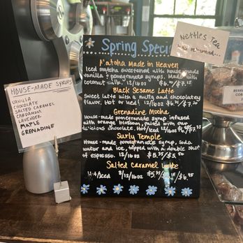 Hopscotch Coffee - House made syrup list - Coffee Roasteries Near Me - Bloomington, Indiana