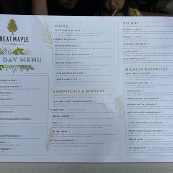 Great Maple - Menu (as of 7/8/24) - New American Near Me - Newport Beach, California