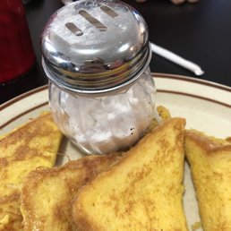 French toast and a shaker of powdered sugar.  Yum!
