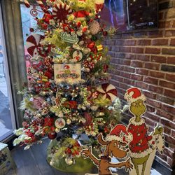 Fun grinch themed Xmas tree