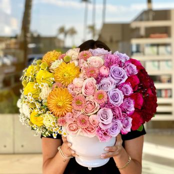 Le Fleur IV - Rainbow arrangement - Florists Near Me - Costa Mesa, California