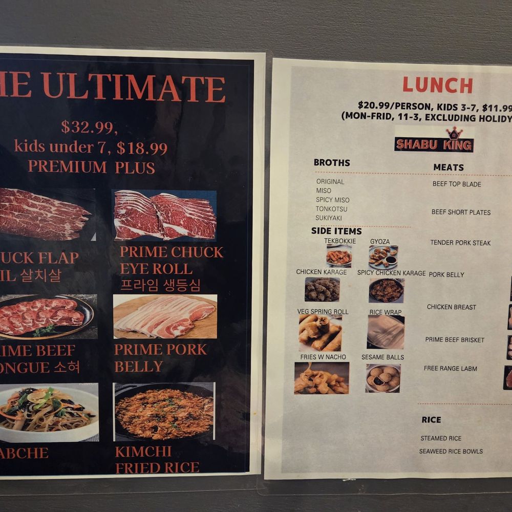 Shabu King - menu 1/2 - Buffets Near Me - Dublin, California Shabu King - menu 1/2 - Buffets Near Me - Dublin, California