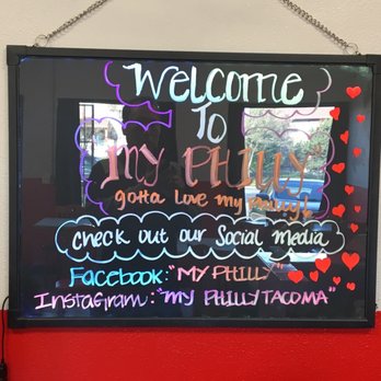 My Philly - Welcome sign - Cheesesteaks Near Me - Tacoma, Washington