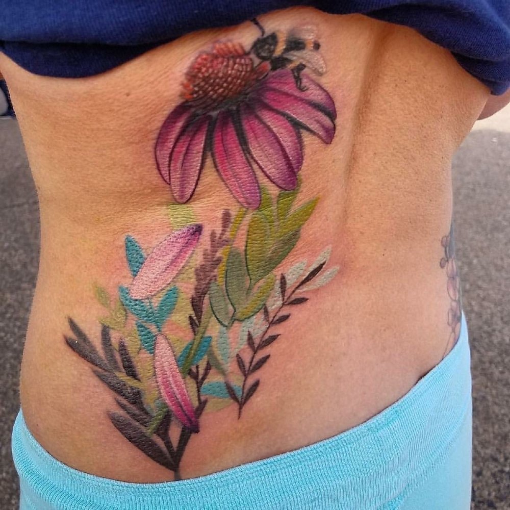 Flew to Midland, Tx to finish this piece on my back by Amy at a Villian arts convention Flew to Midland, Tx to finish this piece on my back by Amy at a Villian arts convention