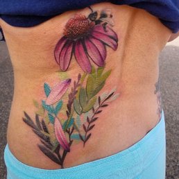 Flew to Midland, Tx to finish this piece on my back by Amy at a Villian arts convention Flew to Midland, Tx to finish this piece on my back by Amy at a Villian arts convention