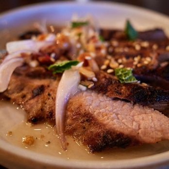 Sparrow + Wolf - Black pepper and honey pork secreto, sweet potato, peanut nuroc cham - New American Near Me - Las Vegas, Nevada Sparrow + Wolf - Black pepper and honey pork secreto, sweet potato, peanut nuroc cham - New American Near Me - Las Vegas, Nevada