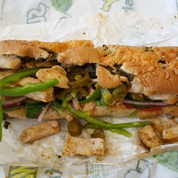 Subway - Footlong Green chile cheese bread, sweet onion chicken teriyaki sub with everything - Sandwiches Near Me - Albuquerque, New Mexico Subway - Footlong Green chile cheese bread, sweet onion chicken teriyaki sub with everything - Sandwiches Near Me - Albuquerque, New Mexico