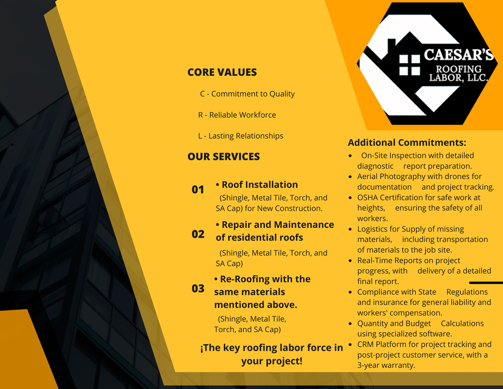 Slide of Caesar's Roofing Labor