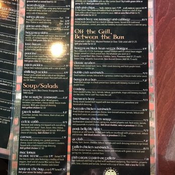 Quarter Celtic Brewpub - Menu - Brewpubs Near Me - Albuquerque, New Mexico