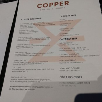 Copper Spirits & Sights - Menu - Cocktail Bars Near Me - Ottawa, Ontario Copper Spirits & Sights - Menu - Cocktail Bars Near Me - Ottawa, Ontario