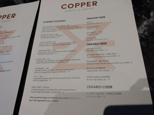 Menu photo 5 Copper Spirits & Sights Ottawa, ON Menu photo 5 Copper Spirits & Sights Ottawa, ON