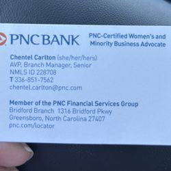 PNC Bank - Chentel was professional and extremely helpful during my visit at the PNC Bank Britford branch today.