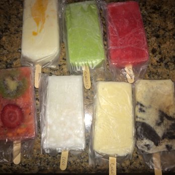 Paleteria Azteca - top; peaches & cream, avocado, watermelon. bottom; tropical fruit, coconut water, coconut milk, crushed cookies & cream. - Desserts Near Me - Tustin, California