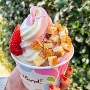 Yogurtland - Custom Frozen Yogurt Creation - Fresh Strawberry and Cheesecake - Ice Cream & Frozen Yogurt Near Me - West Covina, California Yogurtland - Custom Frozen Yogurt Creation - Fresh Strawberry and Cheesecake - Ice Cream & Frozen Yogurt Near Me - West Covina, California