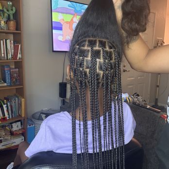 Beauty 2 Bloom - Medium Size Knotless, Cornrow Design In The Front. Beads Added Later! - Hair Stylists Near Me - Sacramento, California Beauty 2 Bloom - Medium Size Knotless, Cornrow Design In The Front. Beads Added Later! - Hair Stylists Near Me - Sacramento, California