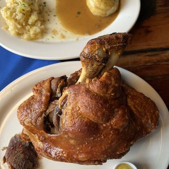 Checkers Old Munchen - Schweinhaxen with potato dumpling and sauerkraut - American Near Me - Pompano Beach, Florida