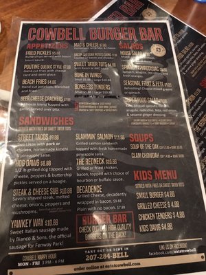 Menu photo 6 Cowbell Burger Bar Biddeford, ME