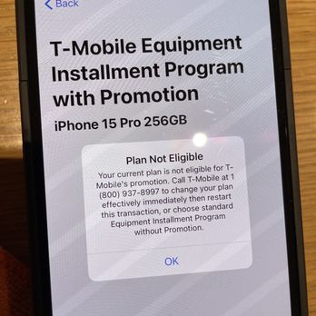 T-Mobile - The message, telling me to call T-Mobile. - Mobile Phones Near Me - Denver, Colorado