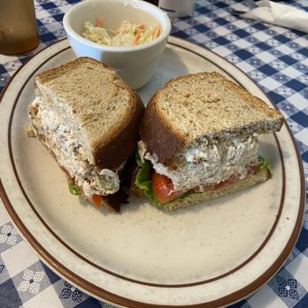 Belgian Waffle Works - Chicken salad sandwich with coleslaw - Burgers Near Me - Lake Arrowhead, California