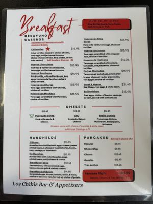 Menu photo 2 Los Chikis Lake Havasu City, AZ