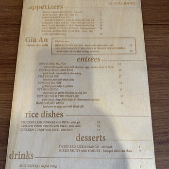 Hanoi Old Quarter Restaurant - Simple menu on a wooden board - Vietnamese Near Me - Vancouver, British Columbia