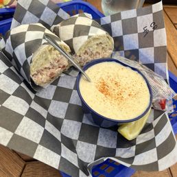 Crab Sandwich with chowder Crab Sandwich with chowder