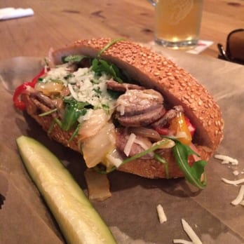 Public & General - Italian sausage sandwich, mushroom, parmesean, pickle - Bars Near Me - Gainesville, Florida Public & General - Italian sausage sandwich, mushroom, parmesean, pickle - Bars Near Me - Gainesville, Florida