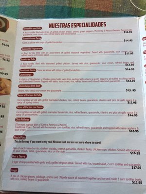 Menu photo 2 Cancun Mexican International Restaurant Cranbrook, BC