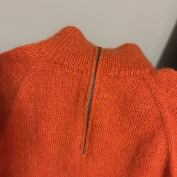 Stitch It Clothing Alterations - Hand-knitted sweater that needed a 1/4 zipper to be installed in.