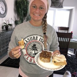 Taste of Tradition - My sister can't decide which cinnamon roll she wants ... why not have both...Caramel nut cinnamon roll and regular frosted cinnamon roll.