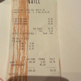 Bonefish Grill - Receipt - Seafood Near Me - Miami, Florida Bonefish Grill - Receipt - Seafood Near Me - Miami, Florida