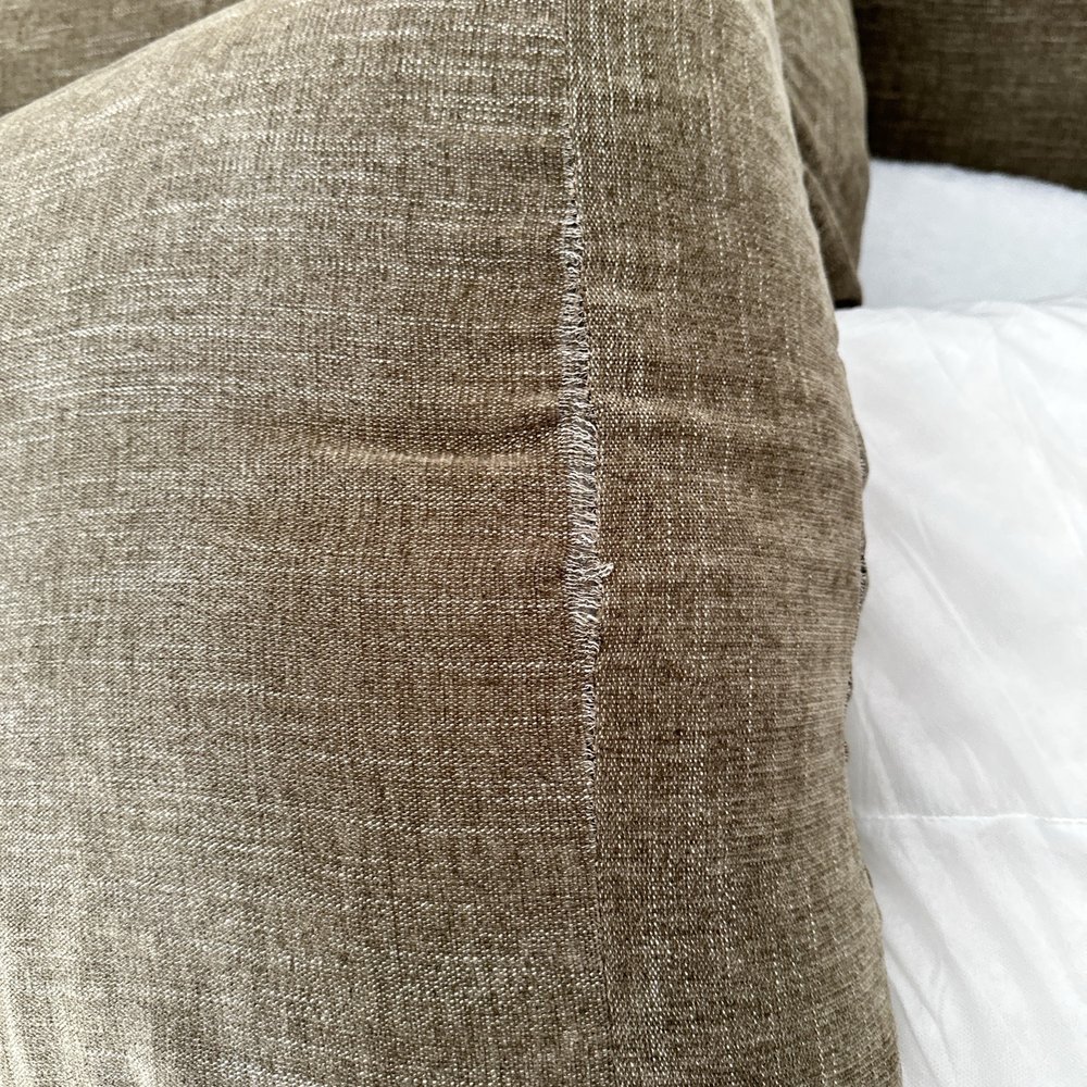 Gaby's Feather And Down - before photo of a couch pillow after washing it. - Furniture Reupholstery Near Me - Los Angeles, California