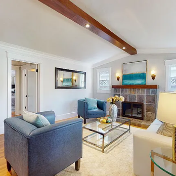 Jennifer Davis Painting - Gel stained mahogany beam & mantel and Faux painted fireplace surround - Painters Near Me
