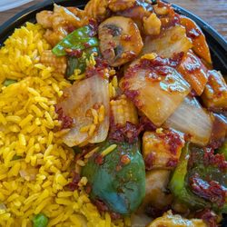 China Garden - Szechuan chicken, with extra chile.