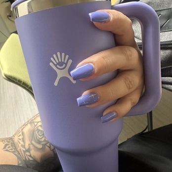 TJ Nails - Lavender nail with star design - Nail Salons Near Me - Whittier, California