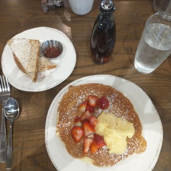 First Watch - Lemon ricotta pancakes with side of toast - Breakfast & Brunch Near Me - Boynton Beach, Florida
