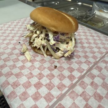 Moose Bar B Q Works - Pulled pork with homemade slaw - Smokehouse Near Me - Downey, Idaho Moose Bar B Q Works - Pulled pork with homemade slaw - Smokehouse Near Me - Downey, Idaho
